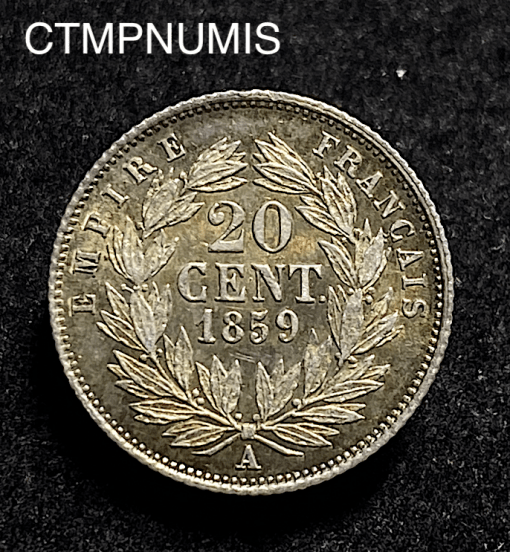 ,20,CENTIMES,ARGENT,NAPOLEON,1859,