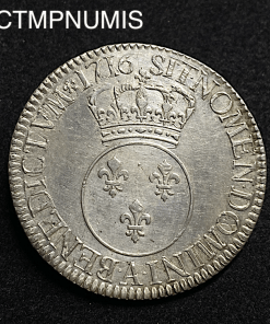 ,MONNAIE,ROYALE,ECU,LOUIS,XV,VERTUGADIN,1716,