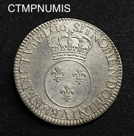 ,MONNAIE,ROYALE,ECU,LOUIS,XV,VERTUGADIN,1716,