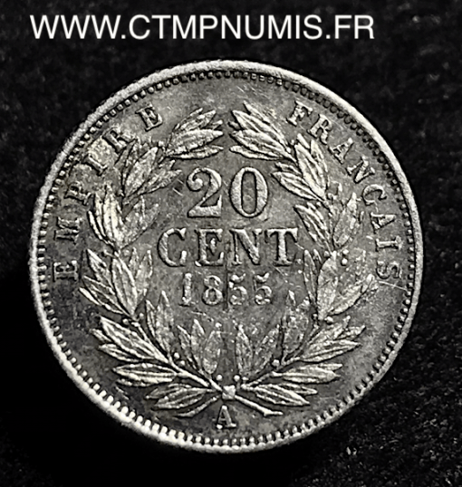 20 CENTIMES NAPOLEON III TETE NUE 1855 A PARIS