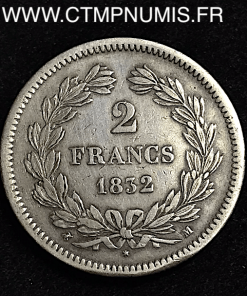 2 FRANCS ARGENT LOUIS PHILIPPE 1832 M TOULOUSE