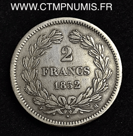 2 FRANCS ARGENT LOUIS PHILIPPE 1832 M TOULOUSE