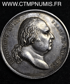 MEDAILLE ARGENT LOUIS XVIII FUNERAILLES DE LOUIS DE BOURBON PRNCE DE CONDE 1818