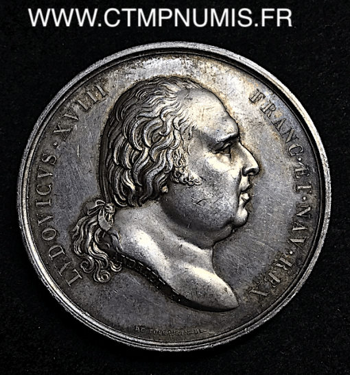 MEDAILLE ARGENT PRINCE CONDE LOUIS XVIII 1818