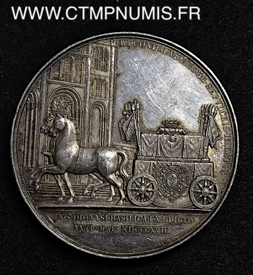 MEDAILLE ARGENT PRINCE CONDE LOUIS XVIII 1818