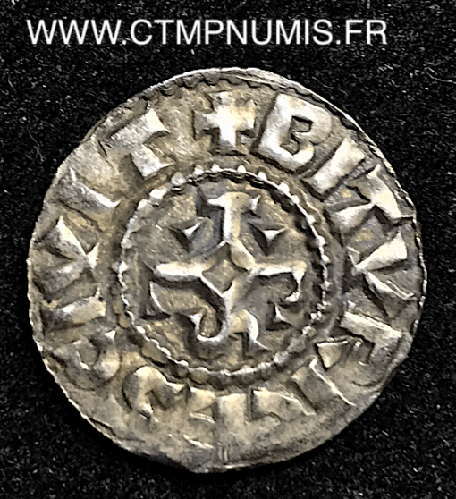 CHARLES LE CHAUVE DENIER ARGENT BOURGES