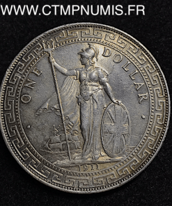 GRANDE BRETAGNE 1 DOLLAR ARGENT 1911 BOMBAY