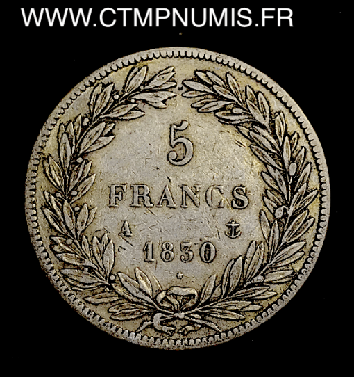 5 FRANCS ARGENT LOUIS PHILIPPE 1830 A PARIS
