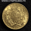 20 FRANCS OR CERES 1850 A PARIS OREILLE HAUTE SUP