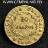 20,FRANCS,OR,NAPOLEON,I°,1806,A,PARIS,