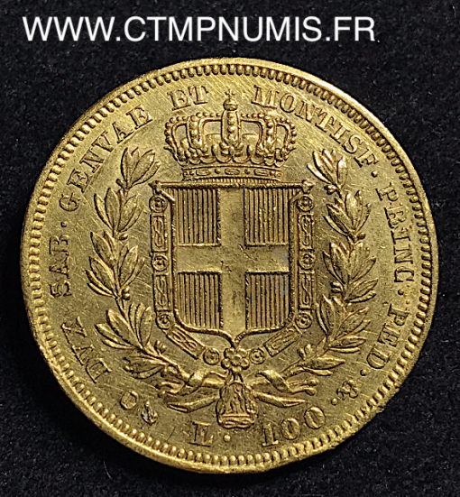 ,ITALIE,100,LIRE,OR,SARDAIGNE,1835,GENES,