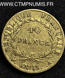 ,40,FRANCS,OR,NAPOLEON,I°,AN,13,A,PARIS