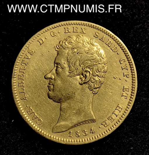 ,100,LIRE,OR,ITALIE,SARDAIGNE,1834,TURIN,