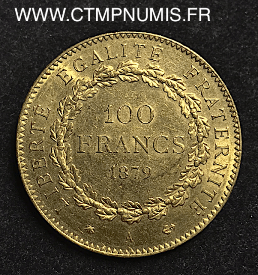 ,100, FRANCS,OR,GENIE,1879,A,PARIS