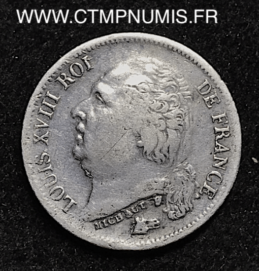 ,1/2,FRANC,ARGENT,LOUIS,XVII,1816,A,PARIS