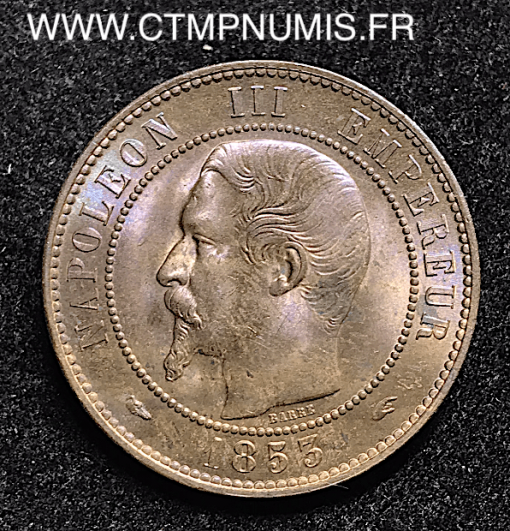 ,10,CENTIMES,NAPOLEON,III,TETE,NUE,1853,A,PARIS