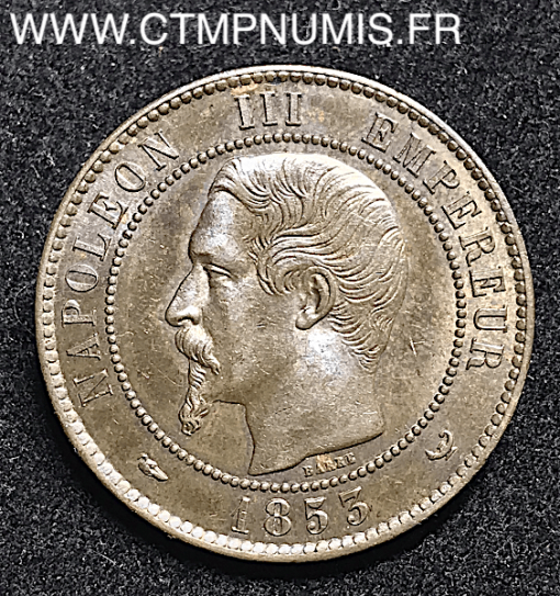 ,10,CENTIMES,NAPOLEON,III,TETE,NUE,1853,LILLE