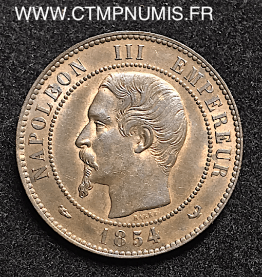 ,10,CENTIMES,NAPOLEON,III,TETE,NUE,1854,LILLE