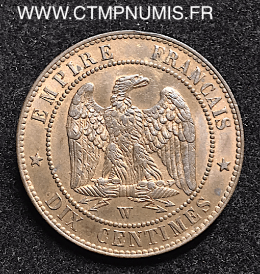 ,10,CENTIMES,NAPOLEON,III,TETE,NUE,1854,LILLE