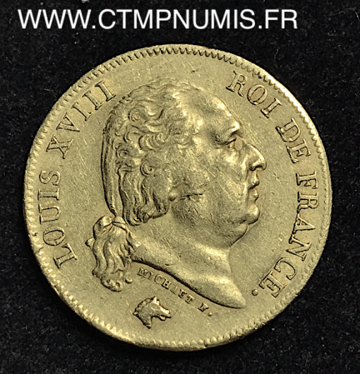 40 FRANCS OR LOUIS XVIII 1816 L BAYONNE