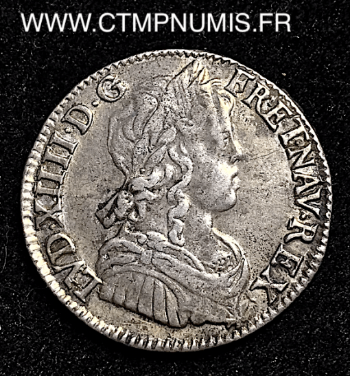 LOUIS XIV 1/4 ECU ARGENT  1651 L BAYONNE