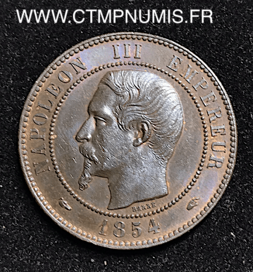 10 CENTIMES NAPOLEON III TETE NUE 1854 A PARIS