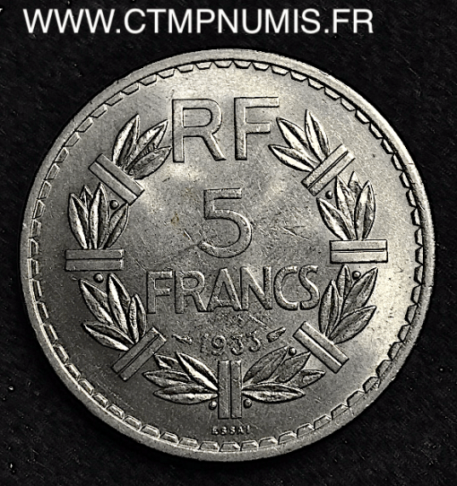 ESSAI 5 FRANCS LAVRILLIER NICKEL 1933