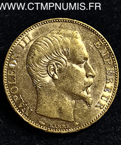 20 FRANCS OR NAPOLEON III TETE NUE 1856 BB