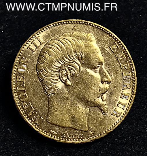 20 FRANCS OR NAPOLEON III TETE NUE 1856 BB