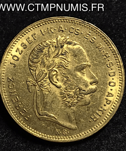 HONGRIE 20 FRANCS 8 FORINT OR FRANCOIS  1878