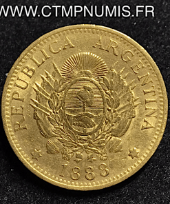 ARGENTINE 5 PESOS 1 ARGENTINO OR 1888