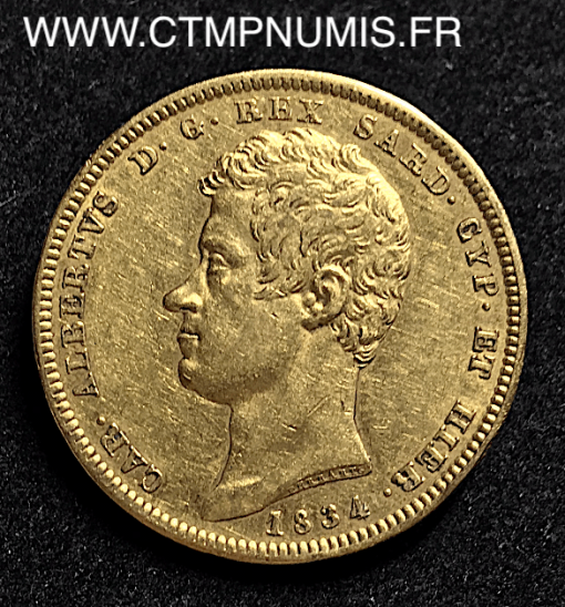 ,ITALIE,100,LIRE,OR,CHARLES,ALBERT,1834,TURIN,