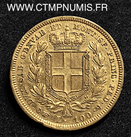 ,ITALIE,100,LIRE,OR,CHARLES,ALBERT,1834,TURIN,