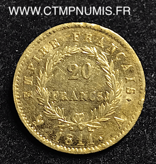 ,20,FRANCS,OR,NAPOLEON,EMPIRE,1811,A,PARIS,