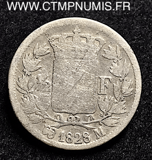 ,1/2,FRANC,ARGENT,CHARLES,X,1828,TOULOUSE