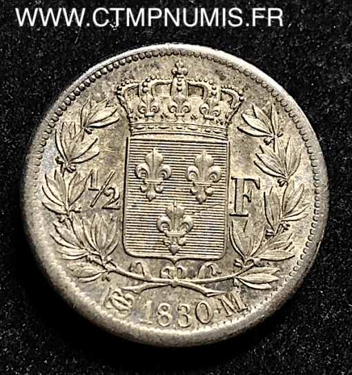 1/2 FRANC ARGENT CHARLES X 1830 M TOULOUSE