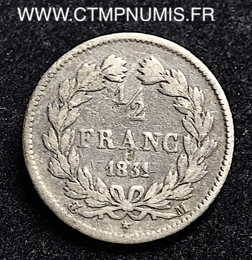 1/2 FRANC ARGENT LOUIS PHILIPPE 1831 TOULOUSE