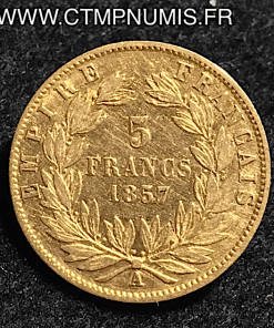 ,5,FRANCS,OR,NAPOLEON,III,1857,A,PARIS,NUE,
