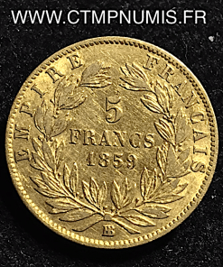 ,5,FRANCS,OR,NAPOLEON,III,1859,BB,STRASBOURG,