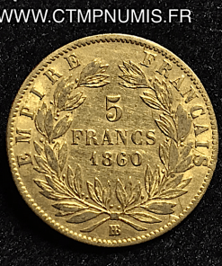 ,5,FRANCS,OR,NAPOLEON,III,1860,STRASBOURG,