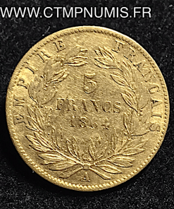 ,5,FRANCS,OR,NAPOLEON,III,1864,A,PARIS,LAUREE,