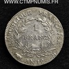 1 FRANC ARGENT  CONSUL AN 12 TOULOUSE