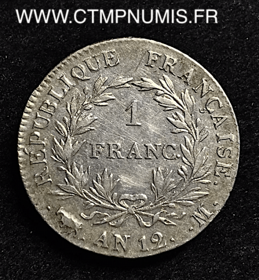 1 FRANC ARGENT CONSUL AN 12 TOULOUSE