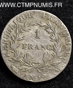 1 FRANC ARGENT NAPOLEON AN 12 M TOULOUSE