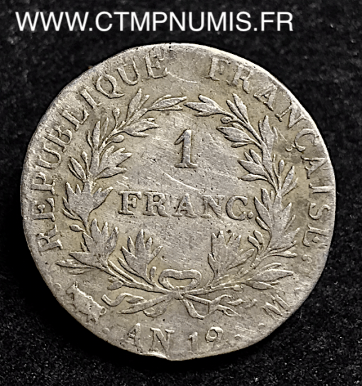 1 FRANC ARGENT NAPOLEON AN 12 M TOULOUSE