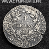 1 FRANC ARGENT NAPOLEON 1807 M TOULOUSE