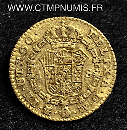 ESPAGNE 1 ESCUDO OR CHARLES III 1787 MADRID