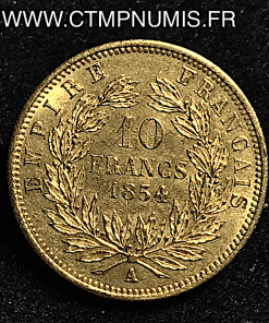 10 FRANCS OR PETIT MODULE NAPOLEON III  1854
