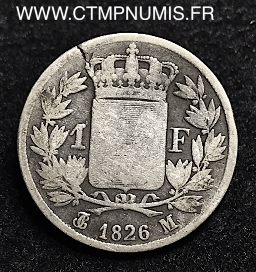 1 FRANC ARGENT CHARLES X 1826 M TOULOUSE