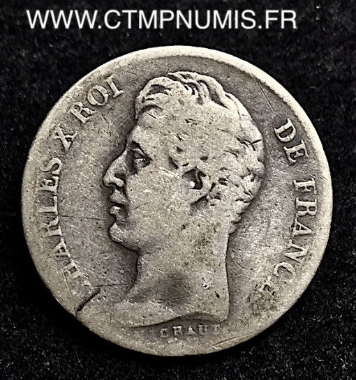 1 FRANC ARGENT CHARLES X 1826 M TOULOUSE